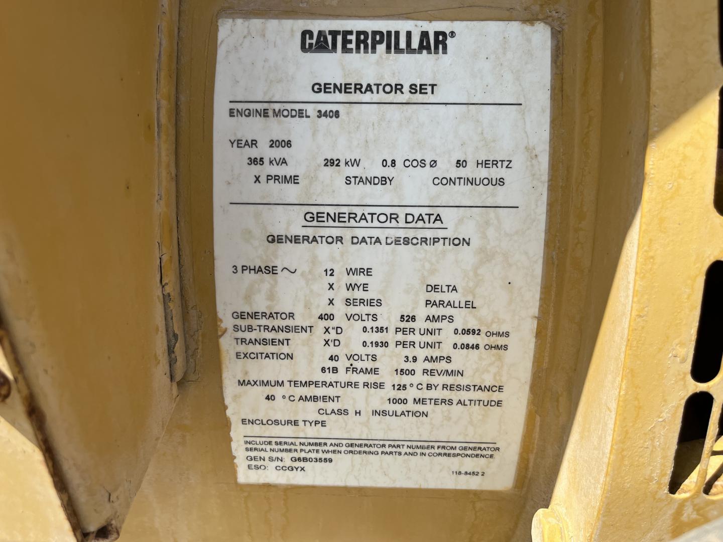 PLANTA DE LUZ  CATERPILLAR DE 292 KW